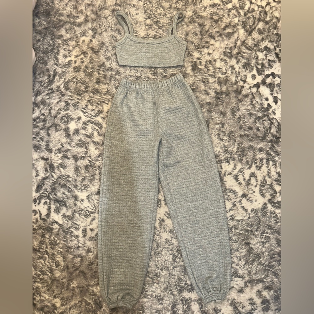 Princess Polly Gray Joggers and Crop Top Set